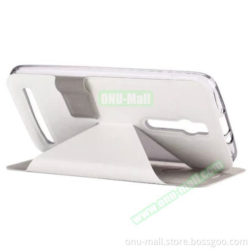 Hot selling Silk Texture TPU and PU Leather with card slots wallet leather case for Asus zenfone 2
